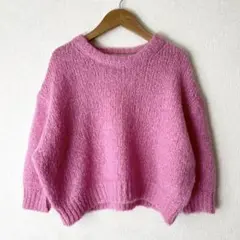 MADISONBLUE モヘヤアルパカ ハーフスリーブニット クロップド丈