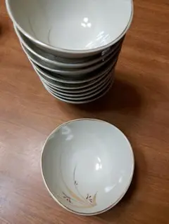 昭和レトロ 小鉢 10客セット 金彩 笹紋 花柄