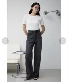 AZUL DENIM ハイウテストワイドデニム　Sのサムネイル
