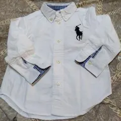 ラルフ・ローレン 24M ホワイト刺繍ロゴシャツ