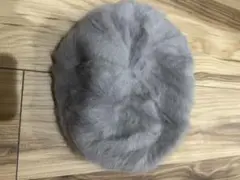グレー ファー ベレー帽 FREEサイズ