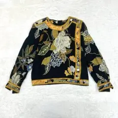 LEONARD レオナール 花柄 シルク ウール 長袖 カットソー L - メルカリ