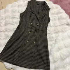 Mサイズ　SHEIN ノースリーブ チェックワンピース M