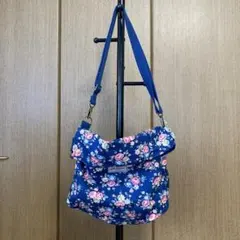 キャスキッドソン　トート　ショルダー　リバーシブル　4way ブルー　北欧　花柄