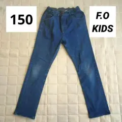 FOキッズ デニムパンツ ダークブルー 起毛 150 冬