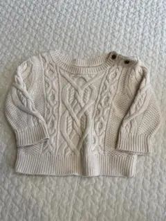 baby GAP アイボリー ケーブルニット 6-12ヶ月