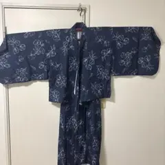 ネイビー 花柄 浴衣 単品