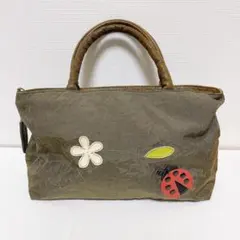 【美品】IBIZA イビサ イビザ てんとう虫 ナイロン レザー ハンドバッグ