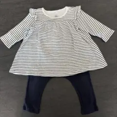 プチバトー　長袖Tシャツ　レギンス　セット　12m