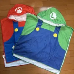 スーパーマリオ マリオ＆ルイージ なりきりフード付きバスタオル 2枚セット