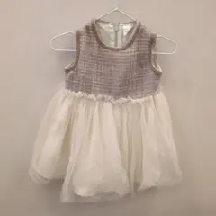 cottoliベビードレス ベージュとホワイト チュール