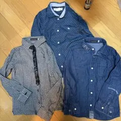 子供長袖シャツ 3枚セット 110〜120 130 綿 BeBe H&M