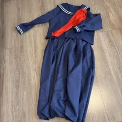 セーラー服 上下セット ネイビー 2本ライン スカーフ付き
