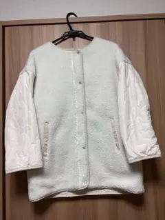 アイボリー リバーシブルボアブルゾン