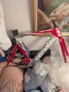 cervelo P2C ロードバイクフレーム シルバー/赤のサムネイル