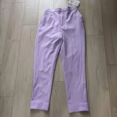 新品　セルフォード ポリエステル テーパードパンツ　ストレッチ　洗える 紫　34のサムネイル