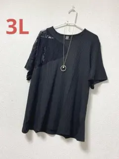 大きいサイズ 新品 肩レースカットソー 3Lのサムネイル