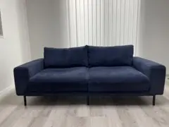 【美品】CRASH GATEソファ 2.5人掛け ネイビーブルー（コーデュロイ）