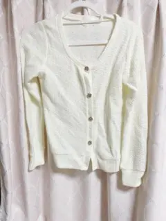 【極美品】LIZ LISA リズリサ系カーディガンMサイズホワイト秋物冬物春物