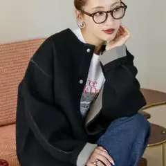 FREAK'S STORE 裏配色 スナップ ニット カーディガン