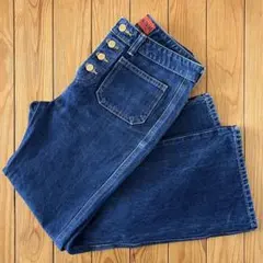 【今だけ大特価・未使用級】サムシング エドウィン 4パッチフレアデニム 濃紺 S