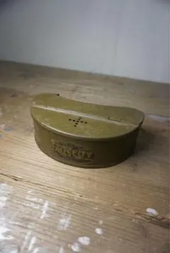 フランスアンティーク 緑色の鉄の箱 ブラシケース スチールボックス