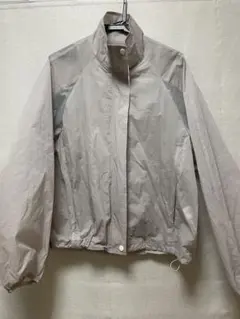 グレー ナイロン ジップアップジャケット