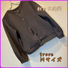 安い⭐︎レディース　grove Ｍ　ノーカラー　アウター　パーカー　ジャケット