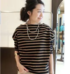 スピックアンドスパン ボーダーカットソー