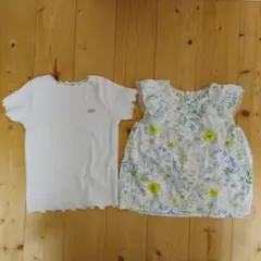 カットソーと花柄ブラウス 2枚セット/ 120cm