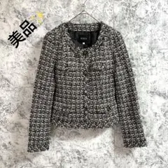 美品✨BOSCH ボッシュ　ツイードジャケット【36】ブラック　ホワイト