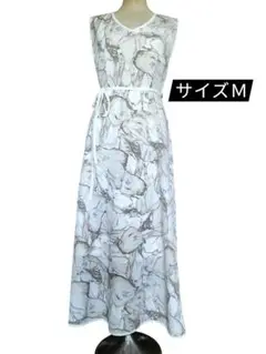 ノースリーブ花柄ワンピース M