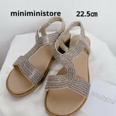 MINIMINI STORE ビジュー サンダル ゴールド　22.5㎝のサムネイル