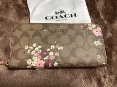 ◼️コーチcoach 長財　F29931 花柄　新品同様