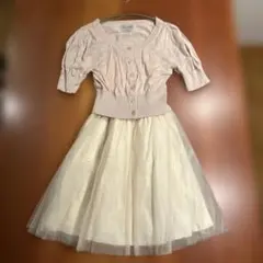 Snidel ピンク 半袖カーディガン付きワンピース