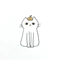 【1167】【白猫の絵】オリジナル手描きアナログイラスト原画　自作創作アート作品