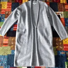 UNIQLO　ノーカラーコート　М　毛100%　グレー　難あり。