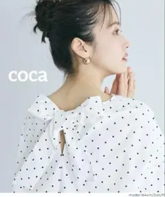 704 coca パリフワバックリボンブラウス ドット