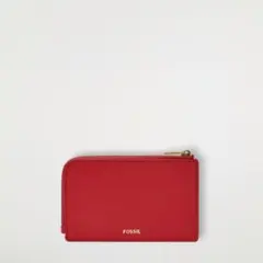 Fossil フォッシル レザー ジップ カードケース コインケース レッド