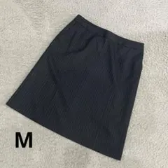 LES MUES レディース　スーツタイトスカート　ストライプ　黒　M 会社員