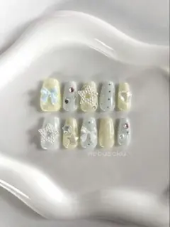 【No.3】ネイルチップ ウィッシュコア フレンチガーリー バレエコア 星