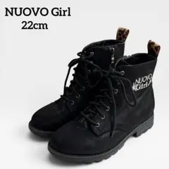 NUOVO 여아용 아동용 부츠 22cm 블랙 레오파드 프린트 사이드 지퍼