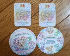ダッフィーフレンズ カラフルハピネス　20周年コースター シール