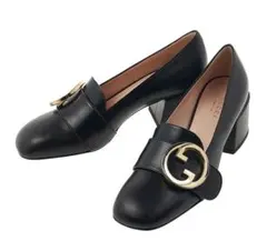 美品◇GUCCI グッチ 700053 レザー インターロッキングG パンプス