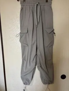 ゆー様専用グレー パラシュートカーゴパンツ 多機能ポケット付き