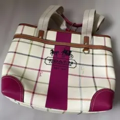 COACH コーチ　チェック柄 トートバッグのサムネイル