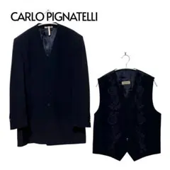 90s CARLO PIGNATELLI 花柄 刺繍 ノーカラー イタリア製のサムネイル