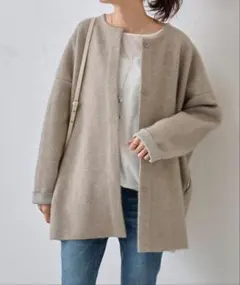 BEARDSLEY ビアズリー　ニットコート　ノーカラーコート