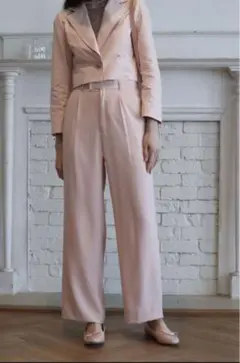 épine エピヌ ハイウエスト スラックス ワイドパンツ ピンク