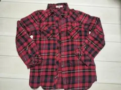 レディース 赤と黒 チェック 長袖シャツ